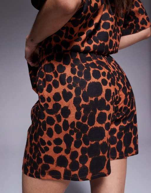ASOS DESIGN linen shorts in animal print - part of a set, 5 of 5