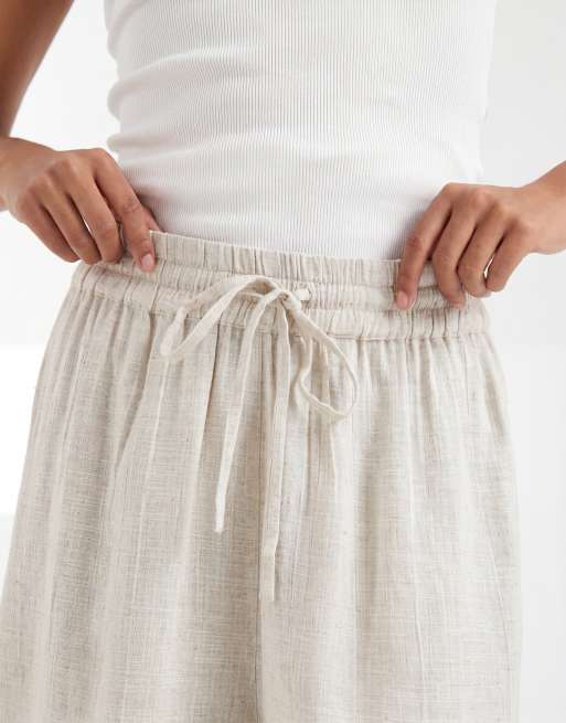 ASOS DESIGN linen shorts in oatmeal (part of a set), 5 of 5