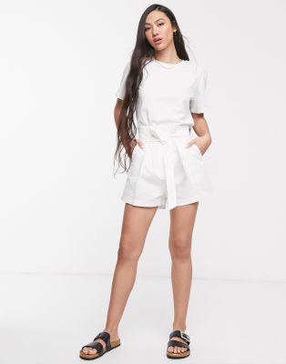 paperbag waist linen shorts