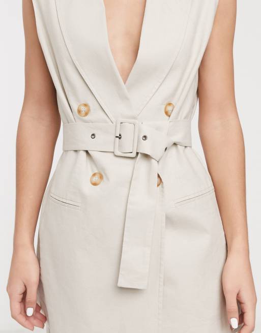 ASOS DESIGN linen sleeveless suit blazer, 3 of 4