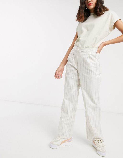ASOS DESIGN linen slide pants in stripe | ASOS