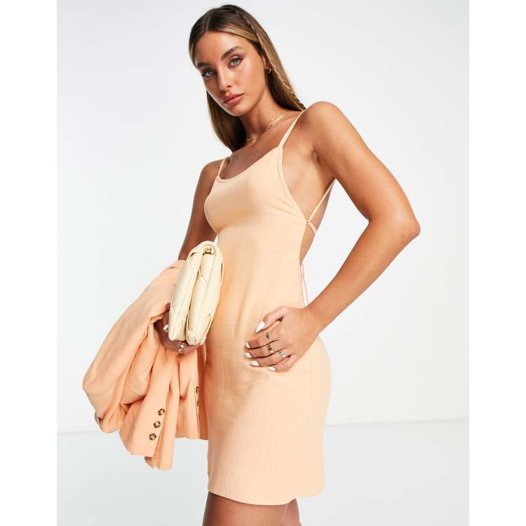 Peach clearance linen dress