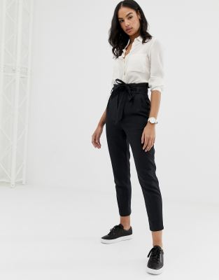 tie waist tapered pants