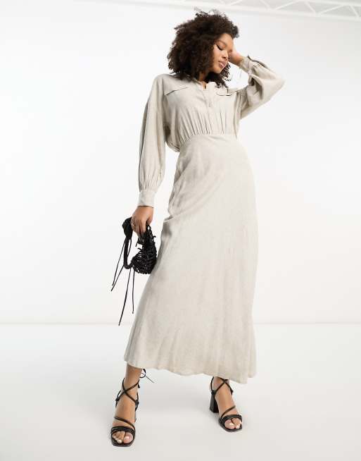 Linen maxi 2025 shirt dress