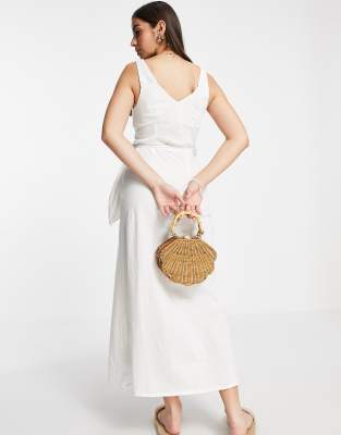 white linen dress asos