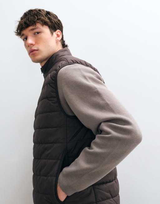 ASOS DESIGN liner puffer bodywarmer in bruin, 2 van 5