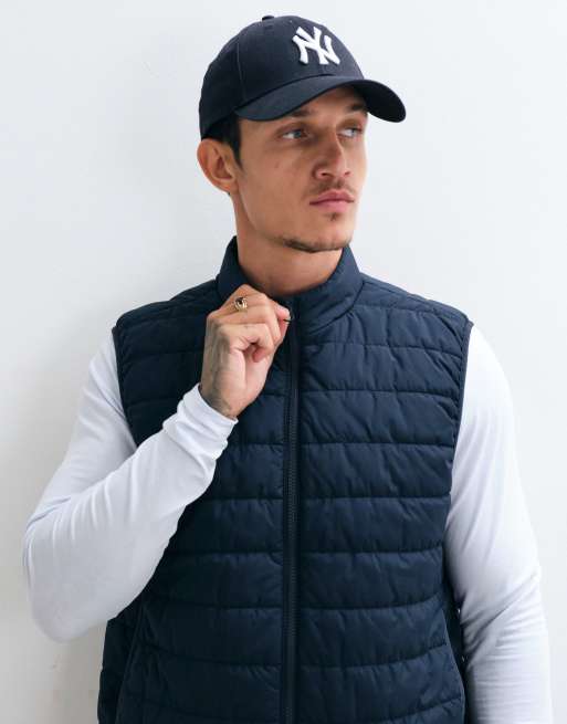 ASOS DESIGN liner puffer bodywarmer in navy, 3 van 5