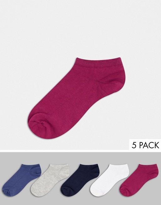 ASOS DESIGN liner sock in core colours 5 pack