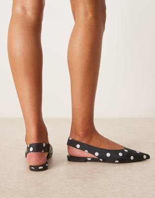 Asos Design Linford Slingback Ballet Flats In Black