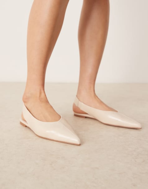 ASOS DESIGN Linford slingback ballets in off white - view 1