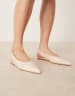 ASOS DESIGN Linford slingback ballet flats in off white