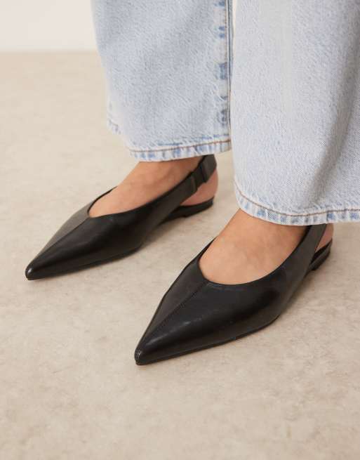 ASOS DESIGN – Linford – Svart ballerinaskor med hälrem, 3 av 4