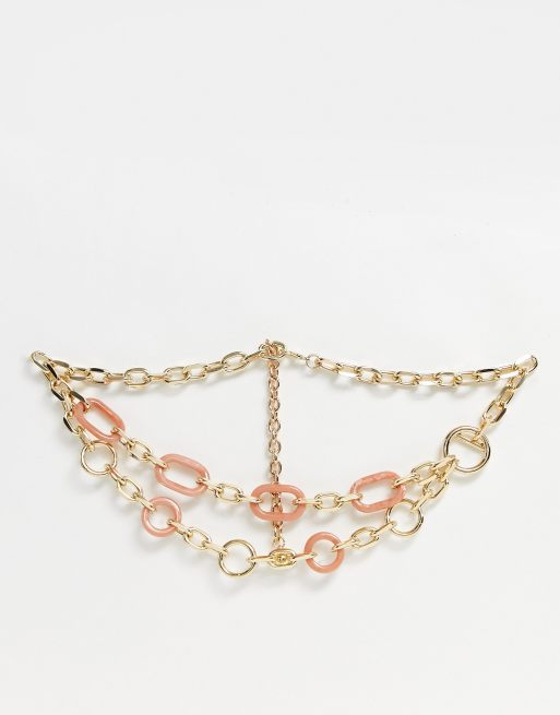 Rose gold chain hot sale waist belt