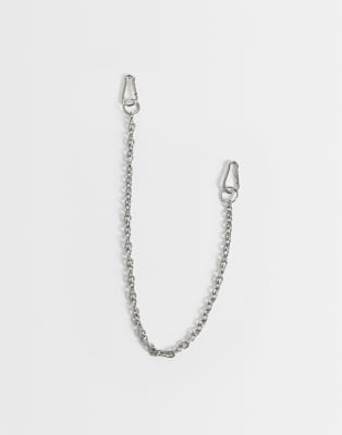 Asos Design Link Jeans Chain In Metallic