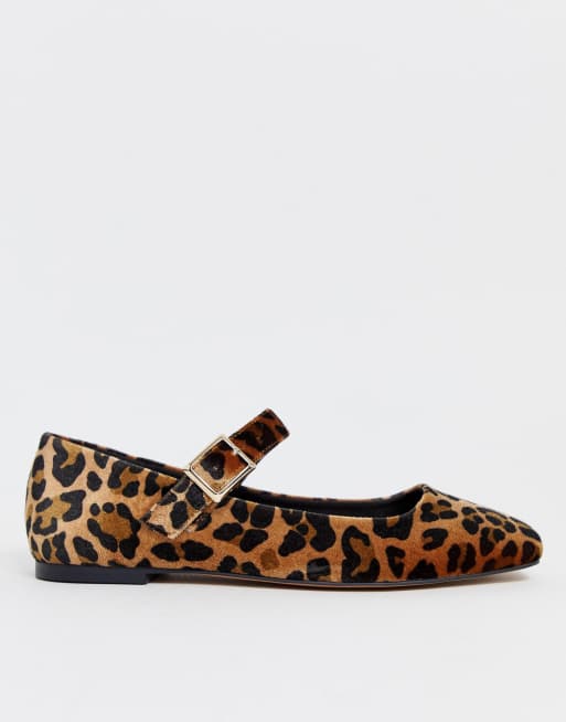 Leopard mary cheap jane flats