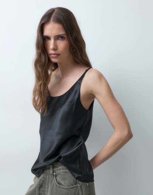 ASOS DESIGN linne med djup halsringning i svart, 5 av 5