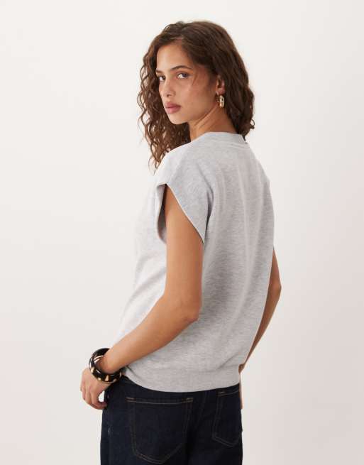 ASOS DESIGN linne med v-ringning i vitt, 4 av 4