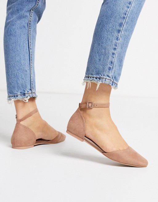 ASOS DESIGN Lint ballet flats in taupe