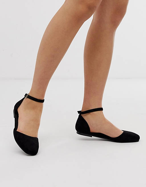 Women’s Ballet Flats in Suede with Ankle Strap Ties find Brand
