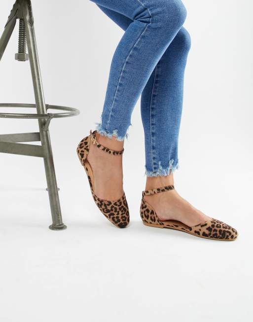 Leopard flats 2025 with ankle strap