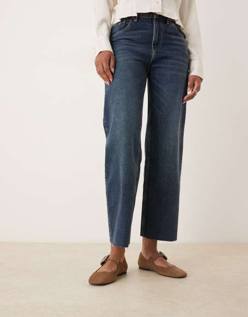 ASOS DESIGN Linton square toe mary jane ballet flats in taupe suedette