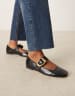 ASOS DESIGN Linton square toe mary jane ballet flats in taupe suedette