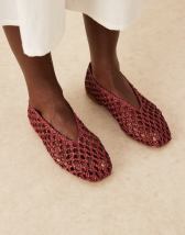 Bershka raffia ballet pumps in natural 