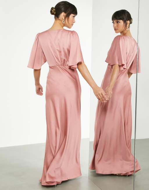 Asos robe longue rose best sale