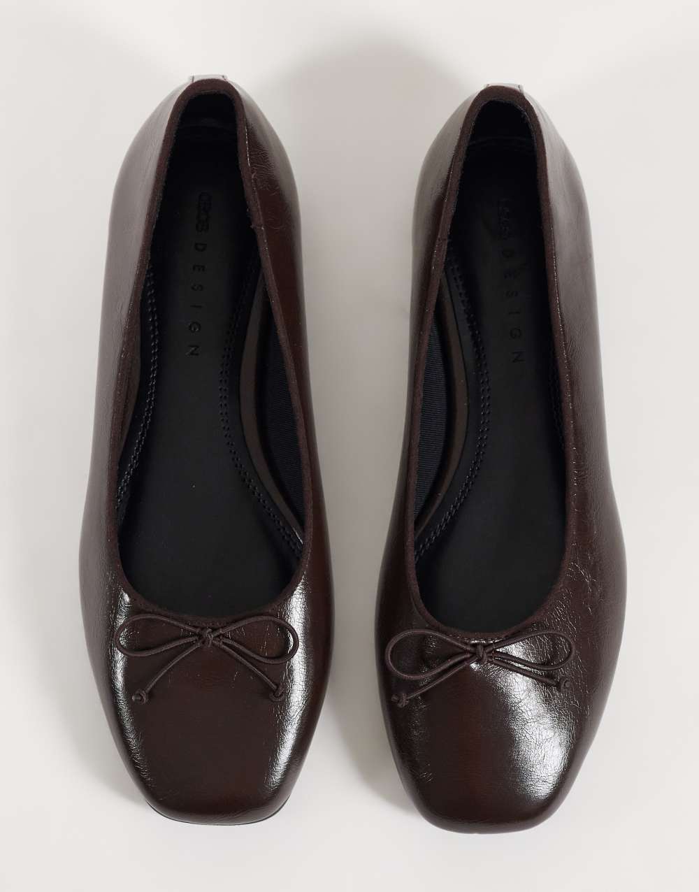 ASOS DESIGN Lion bow ballets in chocolate