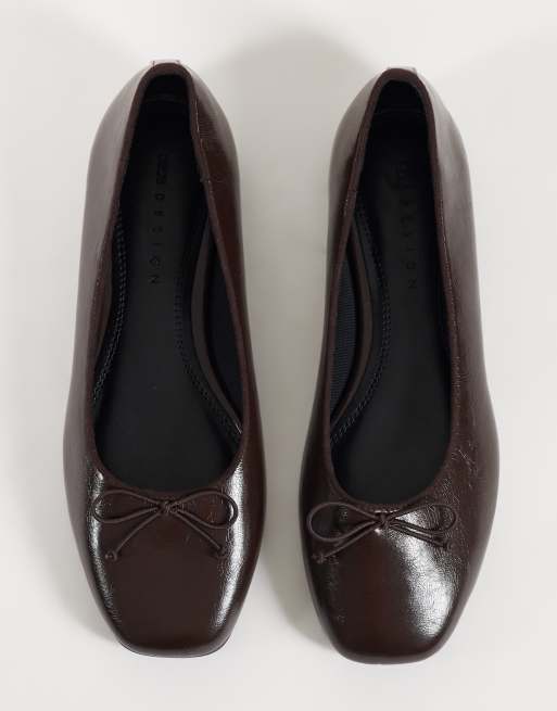 ASOS DESIGN Lion bow ballets in chocolate, 4 of 4
