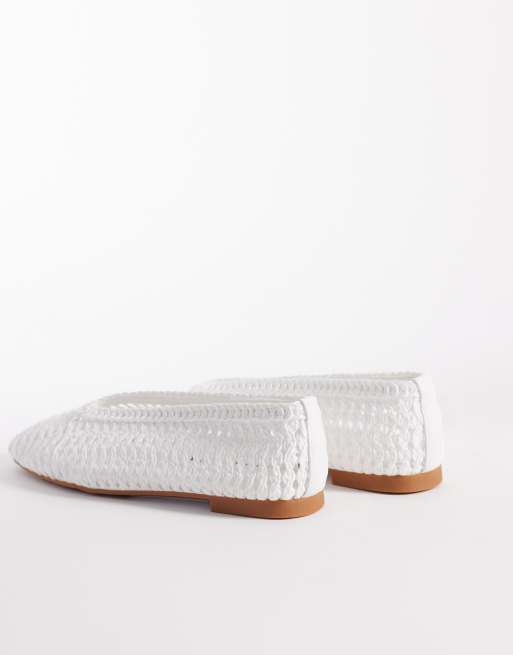 ASOS DESIGN - Lioness - Geweven ballerina's in wit, 4 van 4