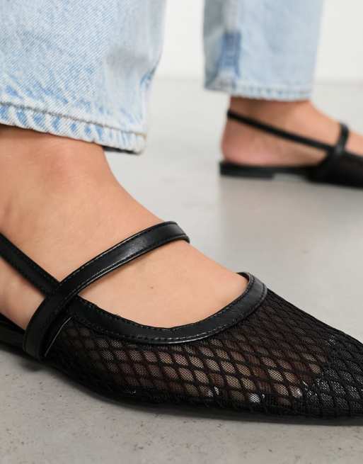 Mesh pointed best sale toe flats