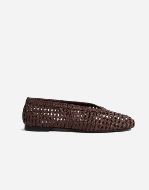 ASOS DESIGN Lioness weave ballets in chocolate, 5 of 11