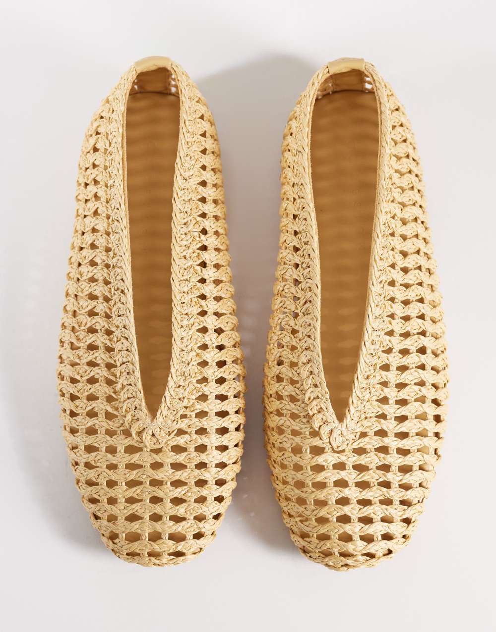 ASOS DESIGN Lioness weave ballets in natural