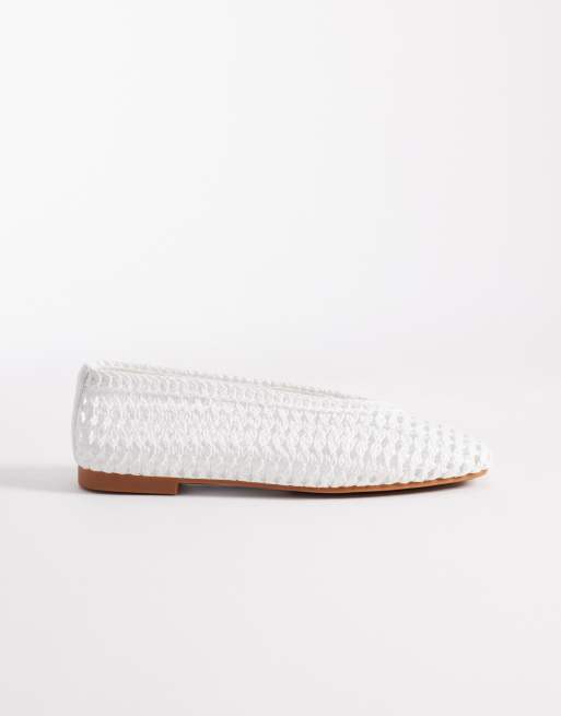 ASOS DESIGN Lioness weave ballets in white, 2 of 4