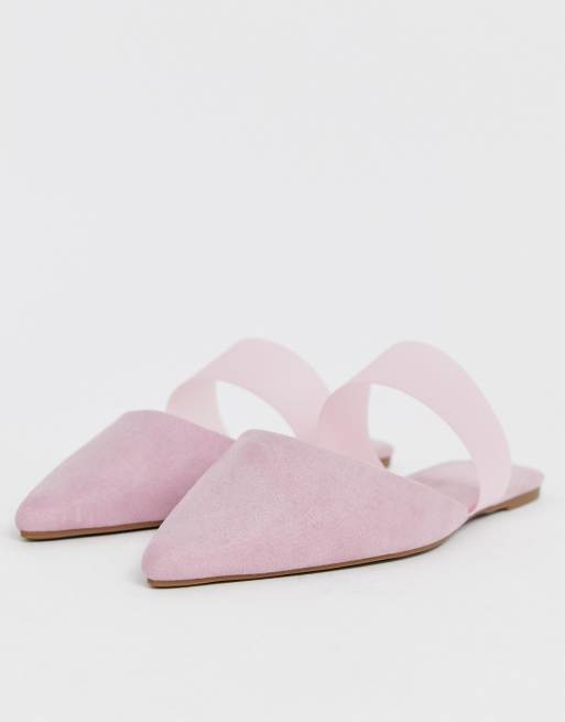 ASOS DESIGN Liquid jelly mule ballet flats in lilac | ASOS