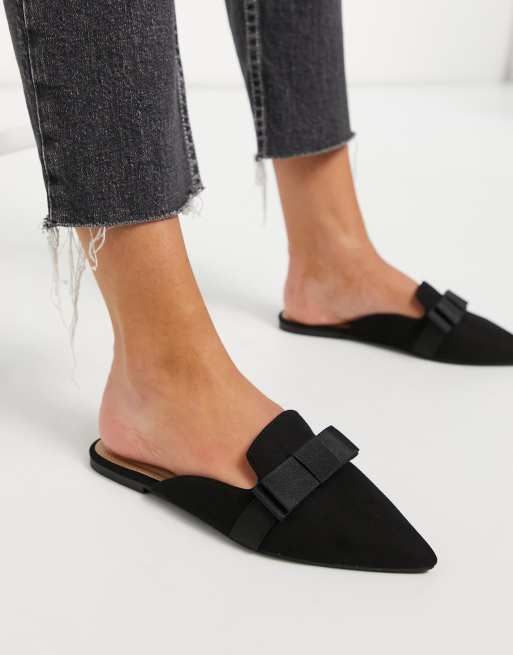 Asos bow outlet mules