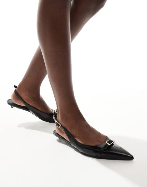 ASOS DESIGN Lire slingback ballet in black - view 1