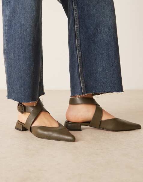 ASOS DESIGN – Lirienne – Gröna ballerinaskor - view 1