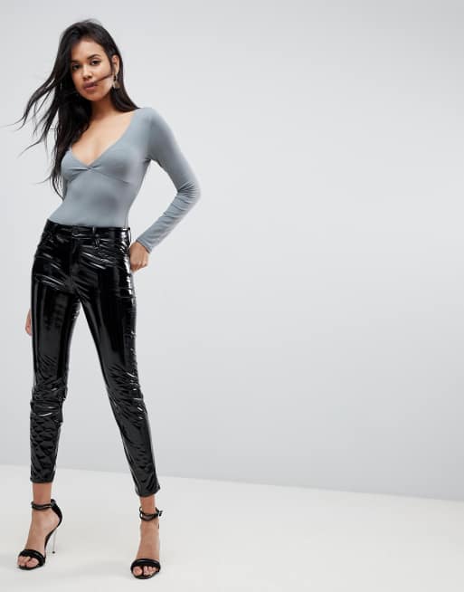 ASOS DESIGN – Lisbon – Enge Jeans aus Vinyl mit mittelhohem Bund, 4 von 4