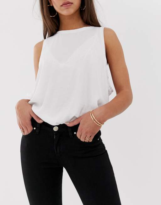 ASOS DESIGN lisbon mid rise 'skinny' jeans in clean black in ankle grazer length, 3 of 4