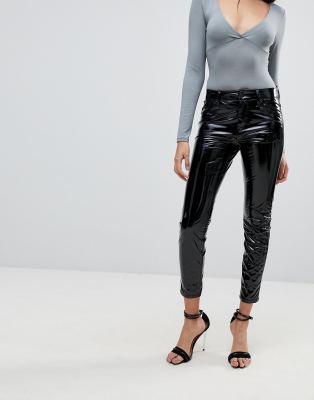 skinny vinyl trousers