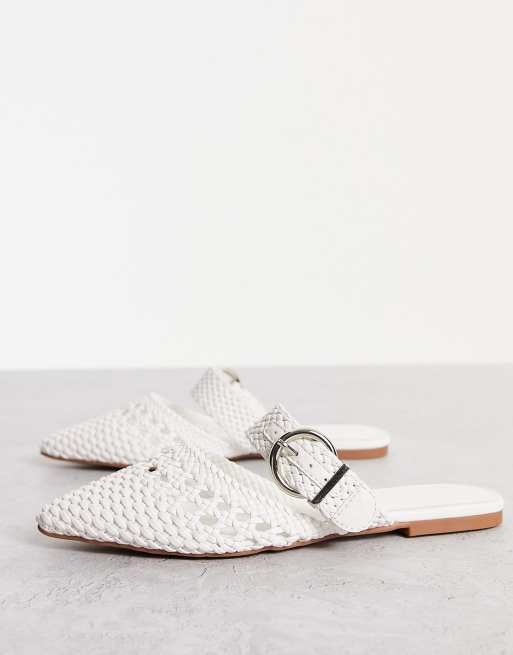 Woven Pointy Flat Mules