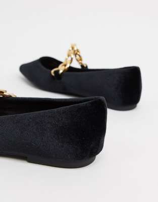 black velvet ballet flats