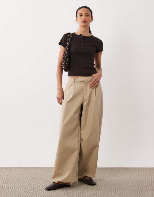 ASOS DESIGN – Liten, ribbad t-shirt i henleystil, del av set, 2 av 4