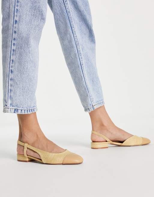 ASOS DESIGN - Lively - Ballerina's met hielbandje van raffia in naturel, 2 van 4