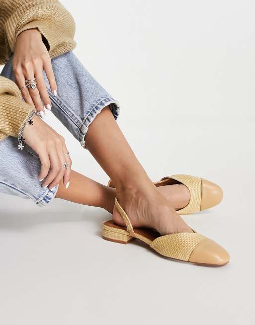 ASOS DESIGN - Lively - Ballerines pointure large à bride arrière en raphia naturel, 3 de 4