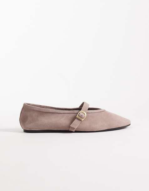 ASOS DESIGN – Lively – Mary-Jane-Ballerinas aus hochwertigem Wildleder in Zartrosa - view 1