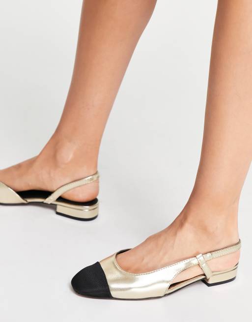 ASOS DESIGN Lively slingback ballet flats in black