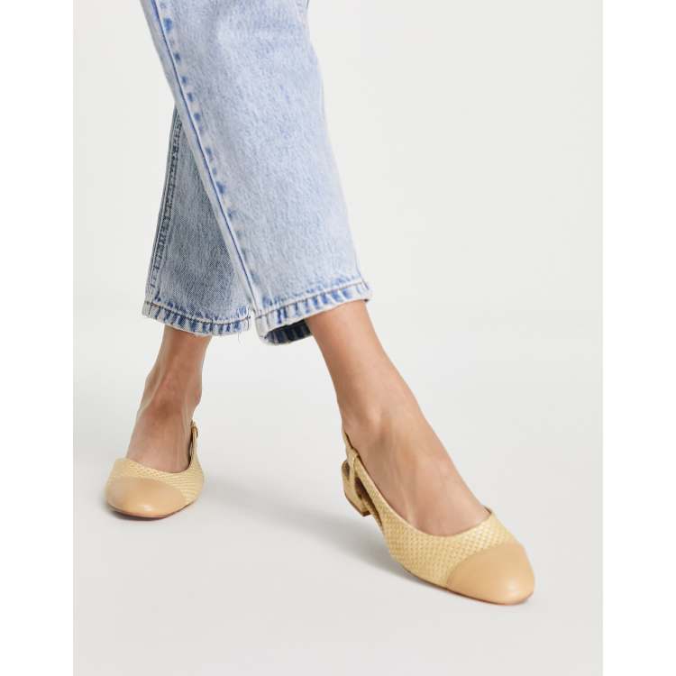 Women Denim Metal Decor Espadrille Slingback Flats, Vacation Flats